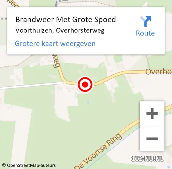 Locatie op kaart van de 112 melding: Brandweer Met Grote Spoed Naar Voorthuizen, Overhorsterweg op 27 maart 2021 13:35