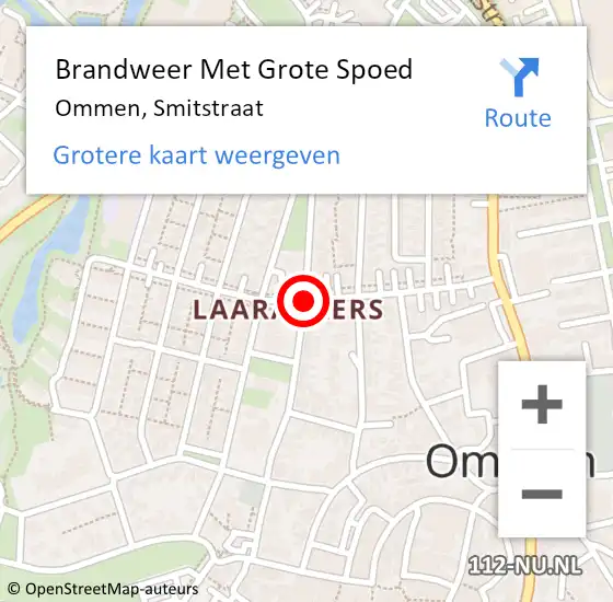 Locatie op kaart van de 112 melding: Brandweer Met Grote Spoed Naar Ommen, Smitstraat op 27 maart 2021 13:49