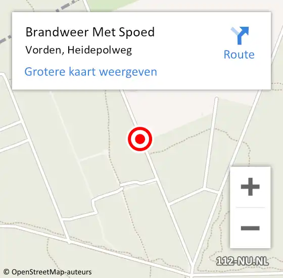 Locatie op kaart van de 112 melding: Brandweer Met Spoed Naar Vorden, Heidepolweg op 27 maart 2021 15:56