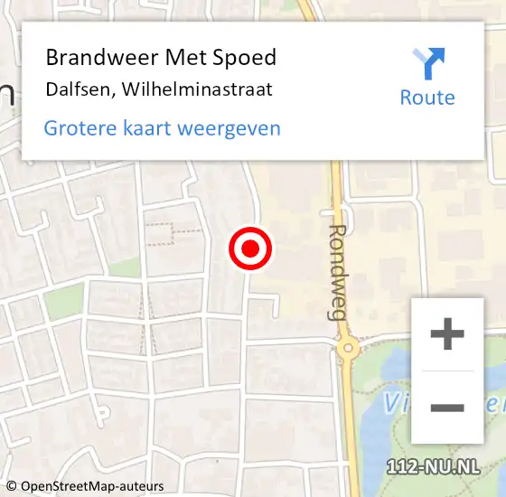 Locatie op kaart van de 112 melding: Brandweer Met Spoed Naar Dalfsen, Wilhelminastraat op 27 maart 2021 17:19