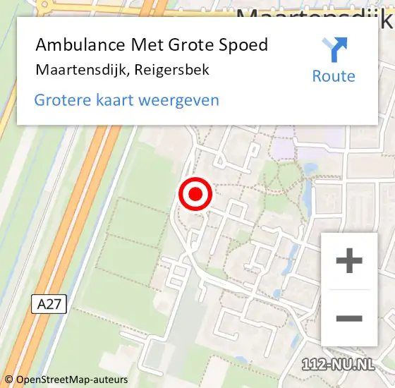 Locatie op kaart van de 112 melding: Ambulance Met Grote Spoed Naar Maartensdijk, Reigersbek op 6 juni 2014 09:03