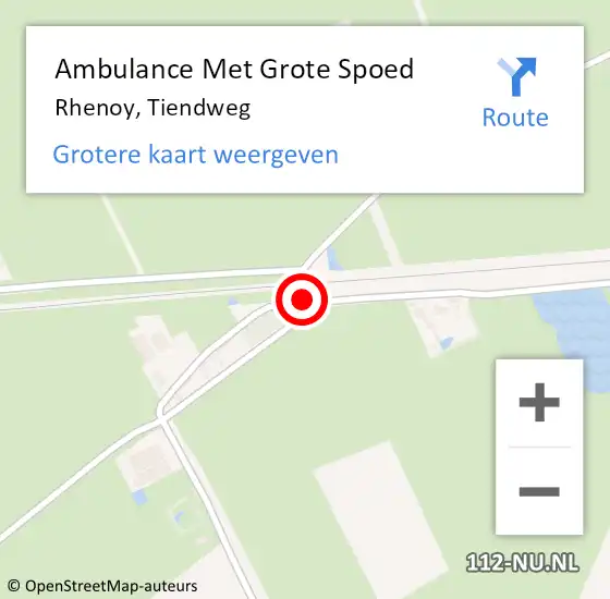 Locatie op kaart van de 112 melding: Ambulance Met Grote Spoed Naar Rhenoy, Tiendweg op 27 maart 2021 18:22