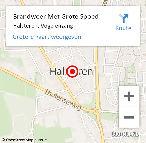 Locatie op kaart van de 112 melding: Brandweer Met Grote Spoed Naar Halsteren, Vogelenzang op 27 maart 2021 22:52