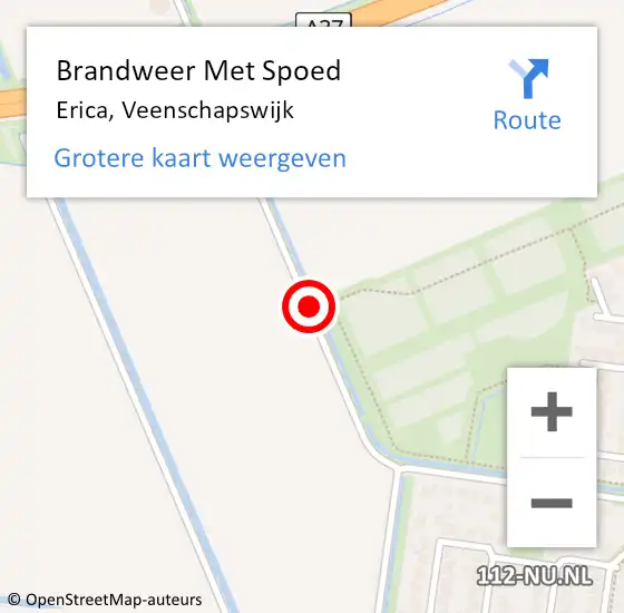 Locatie op kaart van de 112 melding: Brandweer Met Spoed Naar Erica, Veenschapswijk op 27 maart 2021 23:38