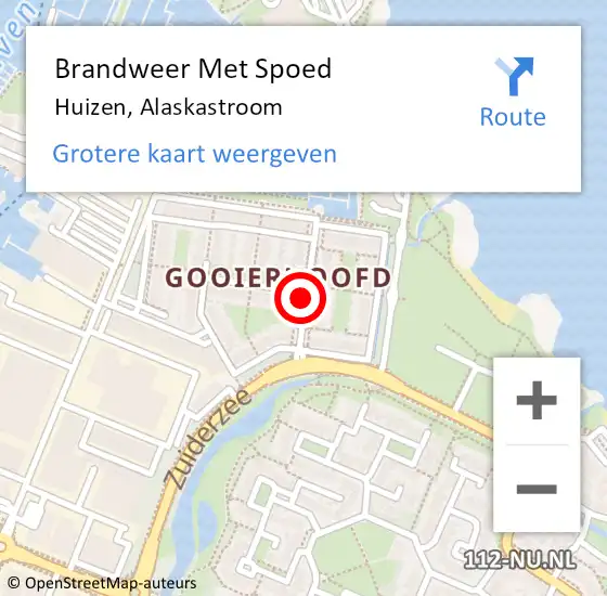 Locatie op kaart van de 112 melding: Brandweer Met Spoed Naar Huizen, Alaskastroom op 28 maart 2021 00:25