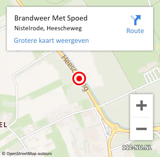 Locatie op kaart van de 112 melding: Brandweer Met Spoed Naar Nistelrode, Heescheweg op 28 maart 2021 01:00