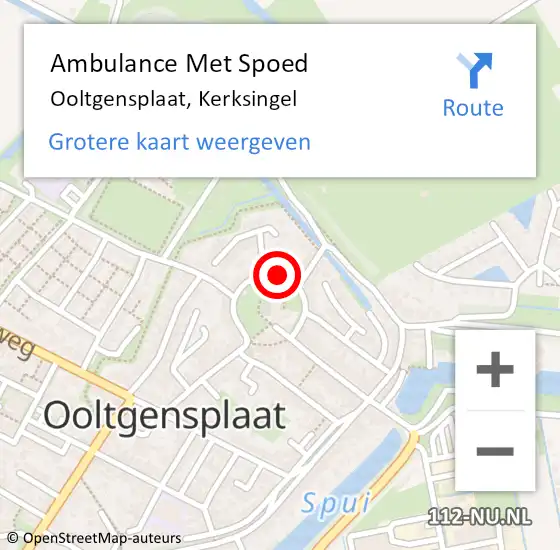 Locatie op kaart van de 112 melding: Ambulance Met Spoed Naar Ooltgensplaat, Kerksingel op 28 maart 2021 03:44