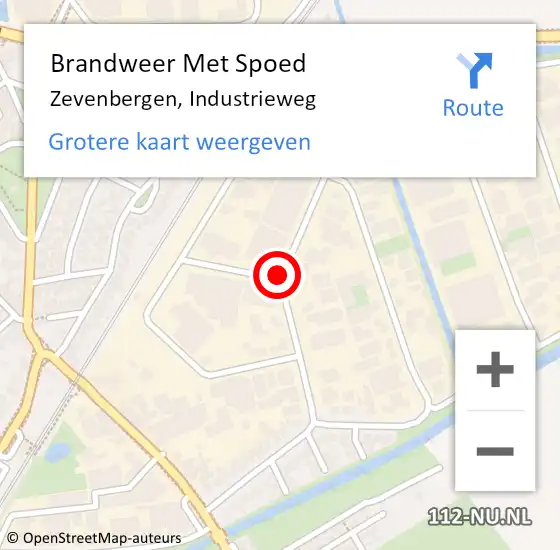 Locatie op kaart van de 112 melding: Brandweer Met Spoed Naar Zevenbergen, Industrieweg op 28 maart 2021 07:55