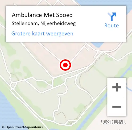 Locatie op kaart van de 112 melding: Ambulance Met Spoed Naar Stellendam, Nijverheidsweg op 28 maart 2021 08:56