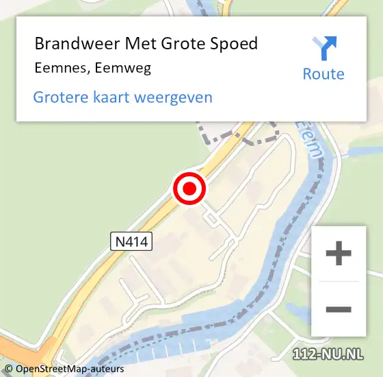 Locatie op kaart van de 112 melding: Brandweer Met Grote Spoed Naar Eemnes, Eemweg op 28 maart 2021 09:46