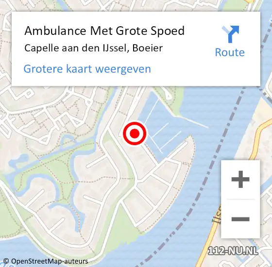 Locatie op kaart van de 112 melding: Ambulance Met Grote Spoed Naar Capelle aan den IJssel, Boeier op 28 maart 2021 10:21