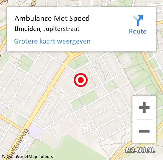 Locatie op kaart van de 112 melding: Ambulance Met Spoed Naar IJmuiden, Jupiterstraat op 28 maart 2021 11:54