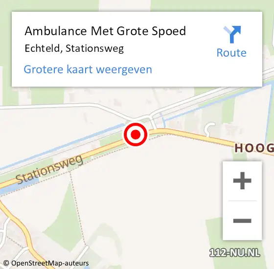 Locatie op kaart van de 112 melding: Ambulance Met Grote Spoed Naar Echteld, Stationsweg op 28 maart 2021 12:30