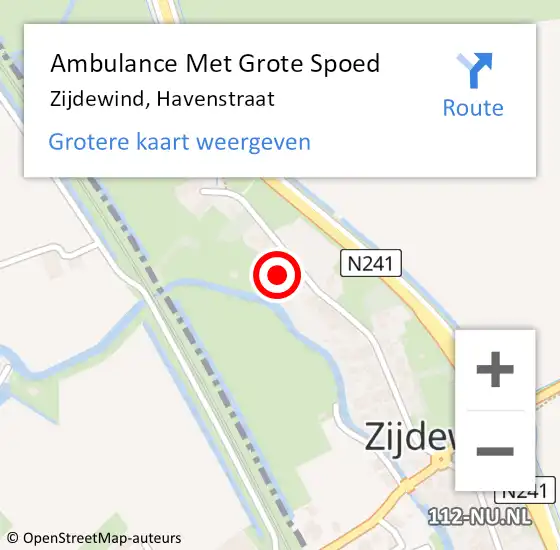 Locatie op kaart van de 112 melding: Ambulance Met Grote Spoed Naar Zijdewind, Havenstraat op 6 juni 2014 10:04