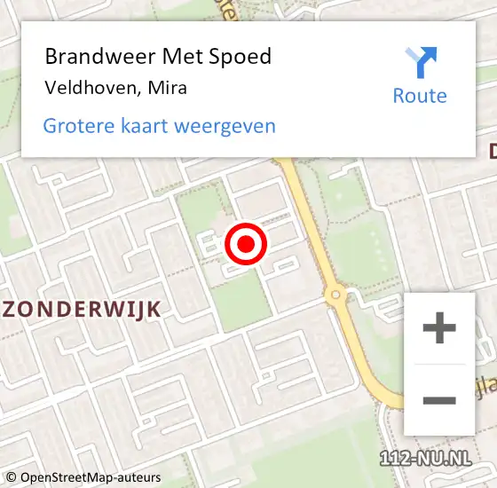 Locatie op kaart van de 112 melding: Brandweer Met Spoed Naar Veldhoven, Mira op 28 maart 2021 13:42