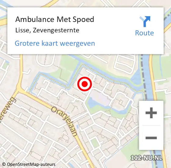 Locatie op kaart van de 112 melding: Ambulance Met Spoed Naar Lisse, Zevengesternte op 28 maart 2021 13:49