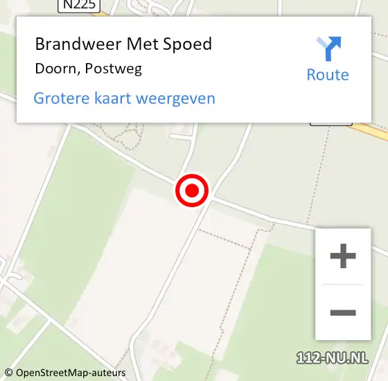 Locatie op kaart van de 112 melding: Brandweer Met Spoed Naar Doorn, Postweg op 28 maart 2021 15:53