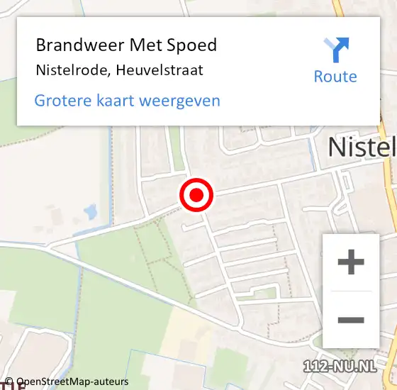 Locatie op kaart van de 112 melding: Brandweer Met Spoed Naar Nistelrode, Heuvelstraat op 28 maart 2021 20:02