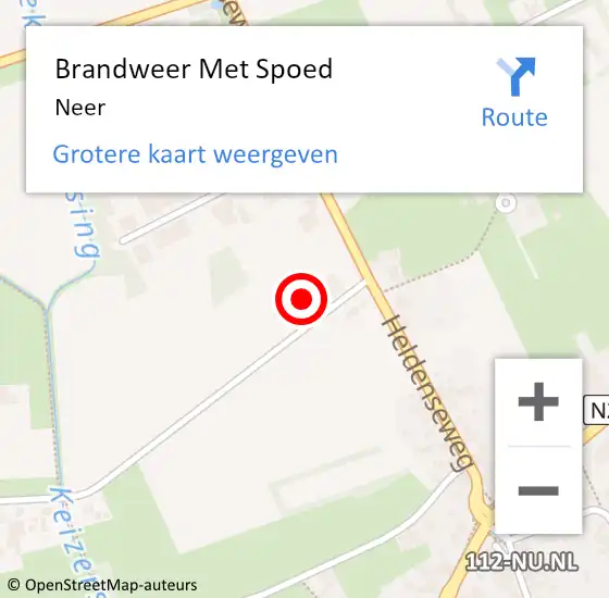 Locatie op kaart van de 112 melding: Brandweer Met Spoed Naar Neer op 28 maart 2021 20:44