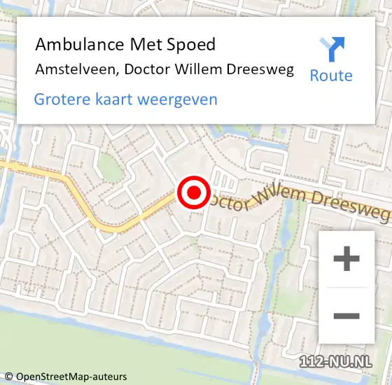 Locatie op kaart van de 112 melding: Ambulance Met Spoed Naar Amstelveen, Doctor Willem Dreesweg op 28 maart 2021 20:50