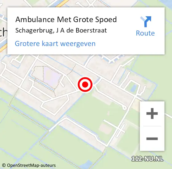 Locatie op kaart van de 112 melding: Ambulance Met Grote Spoed Naar Schagerbrug, De Boerstraat op 6 juni 2014 10:39