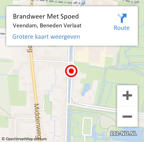 Locatie op kaart van de 112 melding: Brandweer Met Spoed Naar Veendam, Beneden Verlaat op 29 maart 2021 08:13