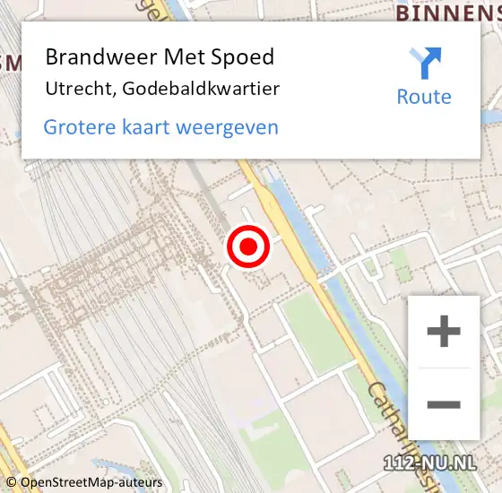 Locatie op kaart van de 112 melding: Brandweer Met Spoed Naar Utrecht, Godebaldkwartier op 29 maart 2021 08:24