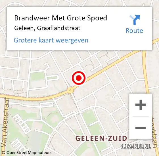 Locatie op kaart van de 112 melding: Brandweer Met Grote Spoed Naar Geleen, Graaflandstraat op 29 maart 2021 08:53