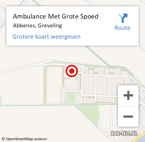 Locatie op kaart van de 112 melding: Ambulance Met Grote Spoed Naar Abbenes, Greveling op 29 maart 2021 08:58