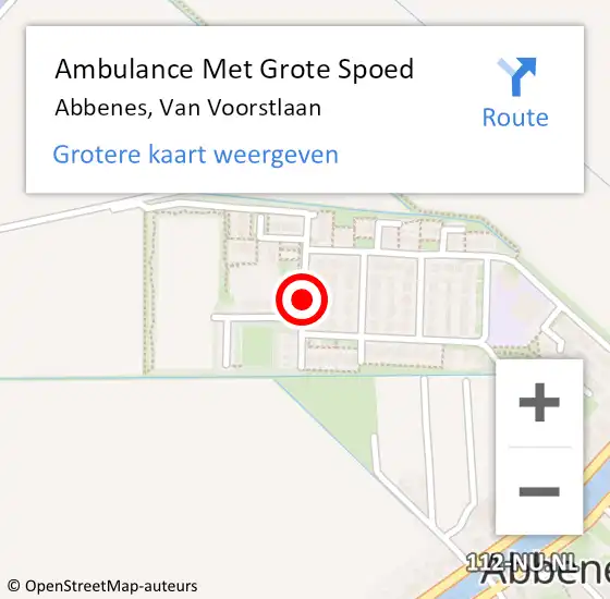Locatie op kaart van de 112 melding: Ambulance Met Grote Spoed Naar Abbenes, Van Voorstlaan op 29 maart 2021 09:00