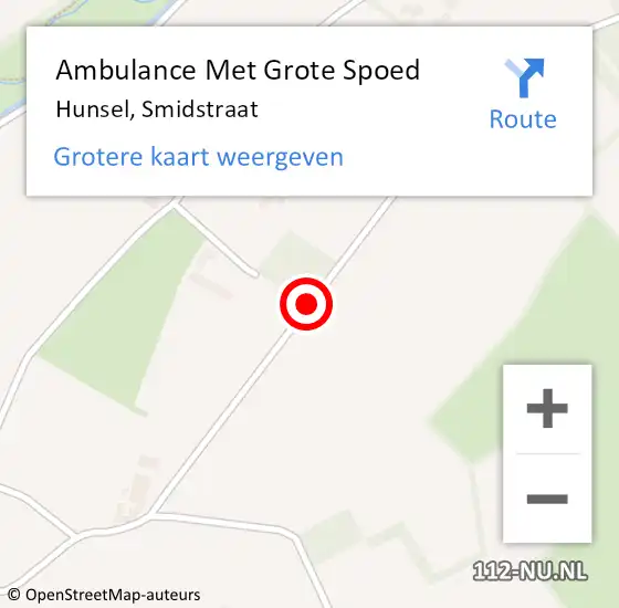 Locatie op kaart van de 112 melding: Ambulance Met Grote Spoed Naar Hunsel, Smidstraat op 29 maart 2021 09:08