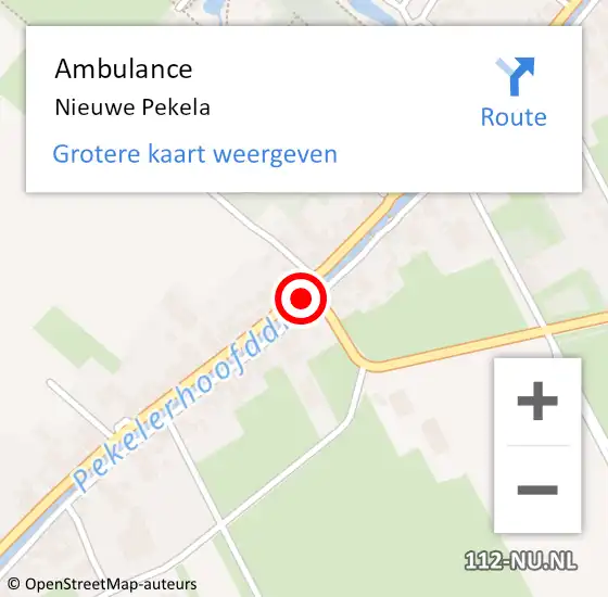 Locatie op kaart van de 112 melding: Ambulance Nieuwe Pekela op 6 juni 2014 10:54