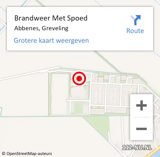 Locatie op kaart van de 112 melding: Brandweer Met Spoed Naar Abbenes, Greveling op 29 maart 2021 09:32