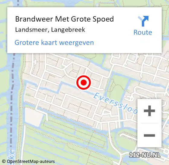 Locatie op kaart van de 112 melding: Brandweer Met Grote Spoed Naar Landsmeer, Langebreek op 29 maart 2021 10:12