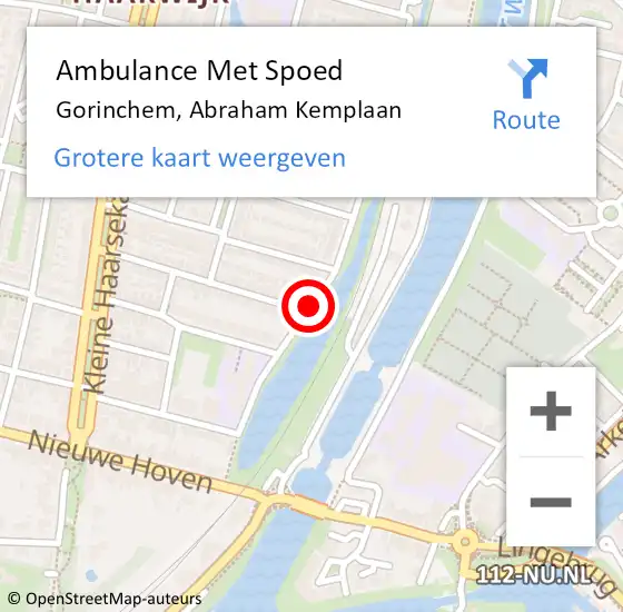 Locatie op kaart van de 112 melding: Ambulance Met Spoed Naar Gorinchem, Abraham Kemplaan op 29 maart 2021 11:06