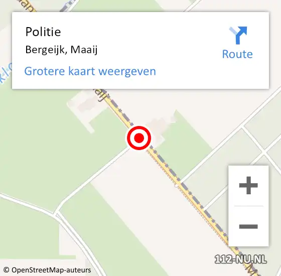 Locatie op kaart van de 112 melding: Politie Bergeijk, Maaij op 29 maart 2021 12:57