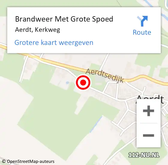 Locatie op kaart van de 112 melding: Brandweer Met Grote Spoed Naar Aerdt, Kerkweg op 29 maart 2021 13:52