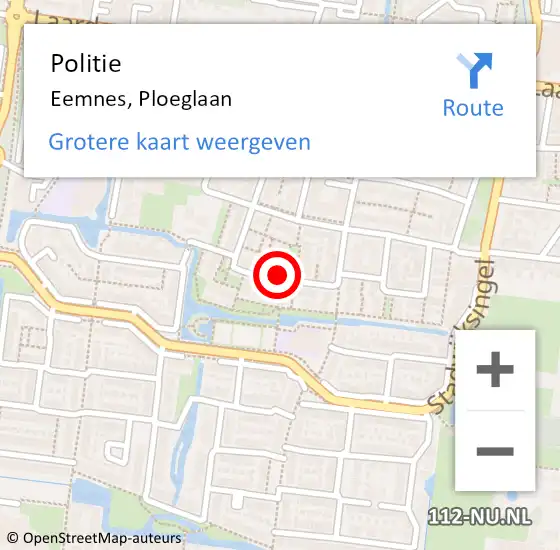 Locatie op kaart van de 112 melding: Politie Eemnes, Ploeglaan op 29 maart 2021 14:06