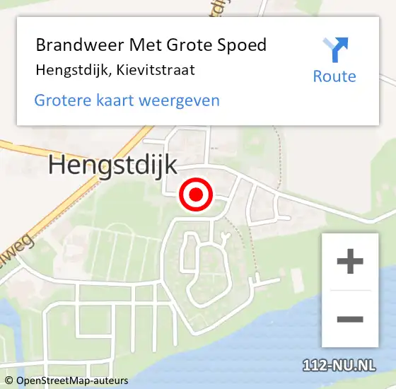 Locatie op kaart van de 112 melding: Brandweer Met Grote Spoed Naar Hengstdijk, Kievitstraat op 29 maart 2021 15:23