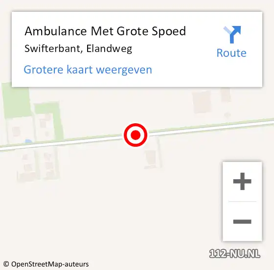 Locatie op kaart van de 112 melding: Ambulance Met Grote Spoed Naar Swifterbant, Elandweg op 29 maart 2021 16:57