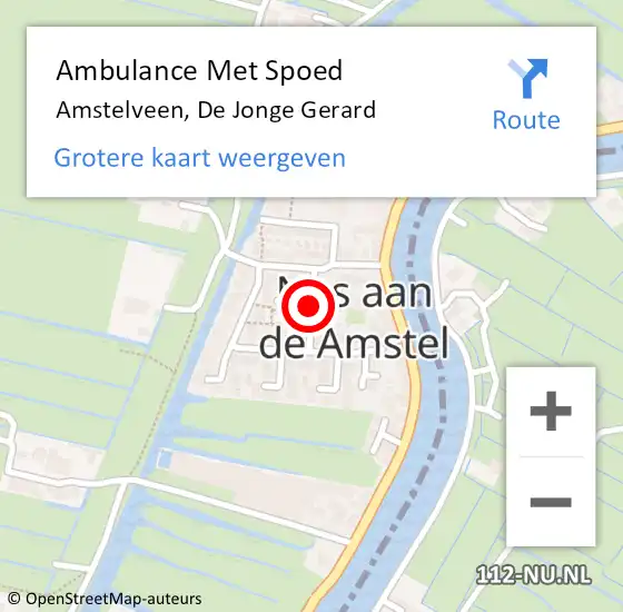 Locatie op kaart van de 112 melding: Ambulance Met Spoed Naar Amstelveen, De Jonge Gerard op 29 maart 2021 22:24