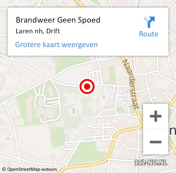 Locatie op kaart van de 112 melding: Brandweer Geen Spoed Naar Laren nh, Drift op 29 maart 2021 23:11