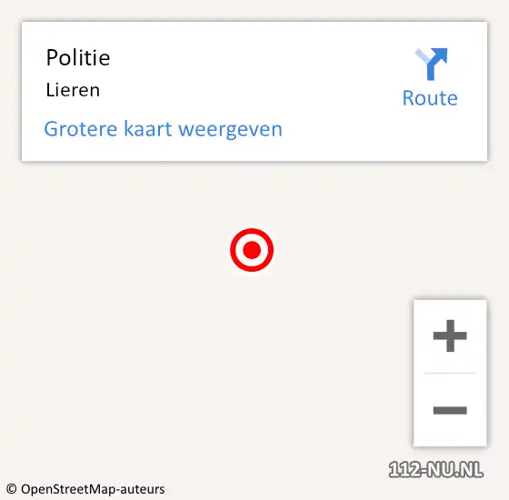 Locatie op kaart van de 112 melding: Politie Lieren op 30 maart 2021 02:40