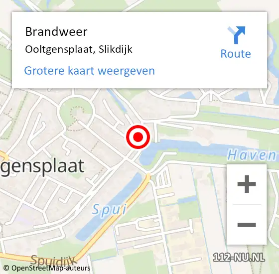 Locatie op kaart van de 112 melding: Brandweer Ooltgensplaat, Slikdijk op 30 maart 2021 03:25