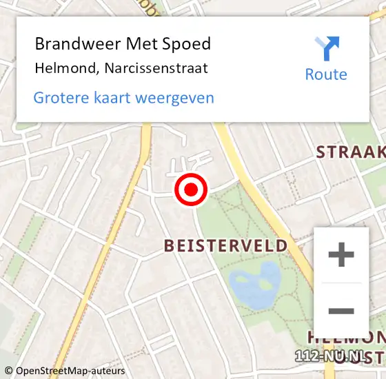 Locatie op kaart van de 112 melding: Brandweer Met Spoed Naar Helmond, Narcissenstraat op 30 maart 2021 05:54