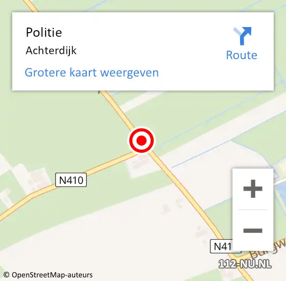 Locatie op kaart van de 112 melding: Politie Odijk, Achterdijk op 30 maart 2021 08:25