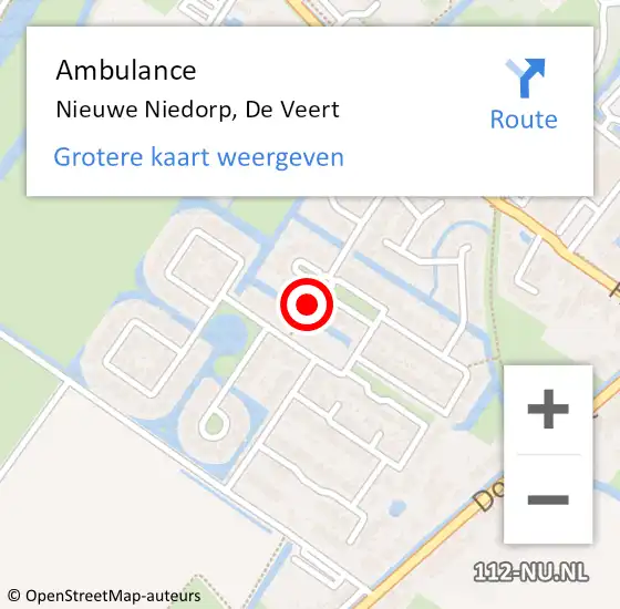 Locatie op kaart van de 112 melding: Ambulance Nieuwe Niedorp, De Veert op 30 maart 2021 09:26