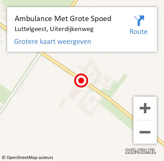 Locatie op kaart van de 112 melding: Ambulance Met Grote Spoed Naar Luttelgeest, Uiterdijkenweg op 30 maart 2021 10:15