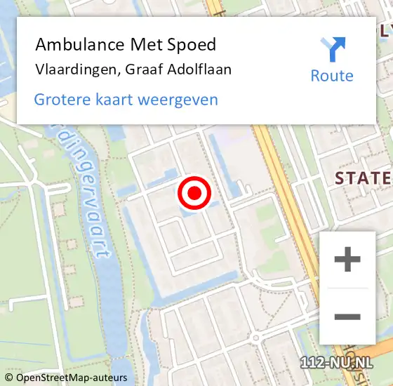 Locatie op kaart van de 112 melding: Ambulance Met Spoed Naar Vlaardingen, Graaf Adolflaan op 30 maart 2021 10:19