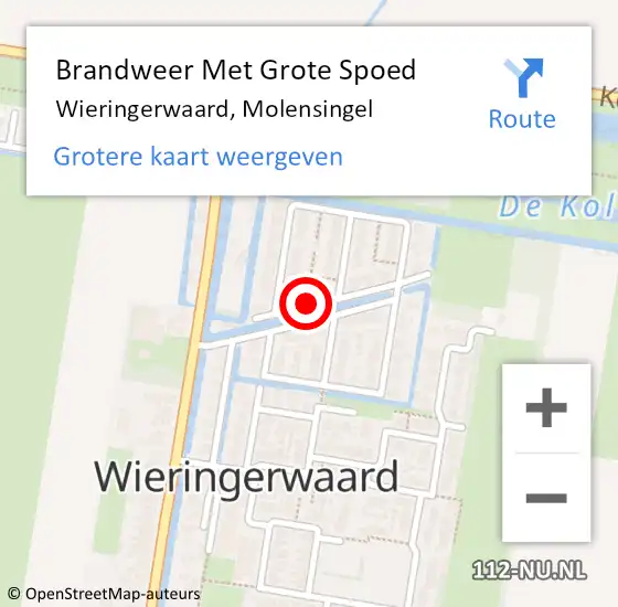 Locatie op kaart van de 112 melding: Brandweer Met Grote Spoed Naar Wieringerwaard, Molensingel op 30 maart 2021 14:50